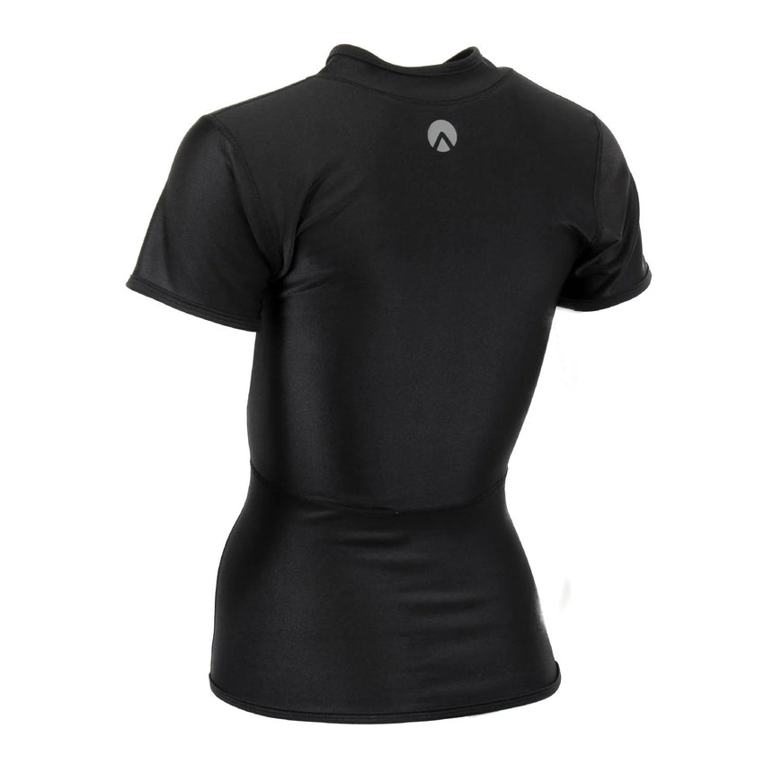 Sharkskin Chillproof Short Sleeve Top with Chest Zip - Women's back angle view