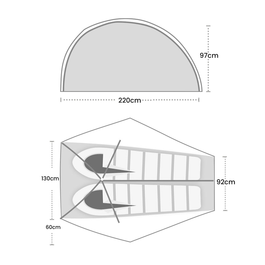 Terra Nova Solar Event 2 Tent Outdoor Action- Floorplan