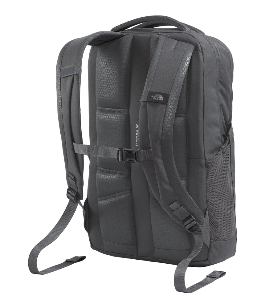 The North Face Jester Backpack Anthracite Grey - back panel with injection-moulded shoulder straps and breathable lumbar panel