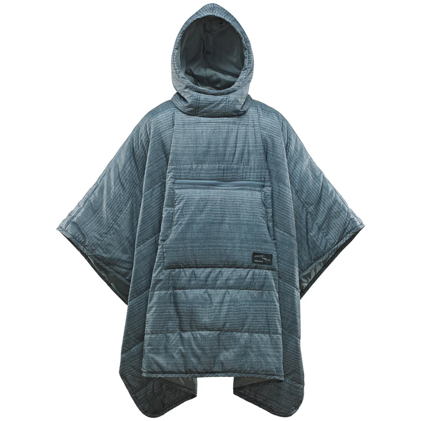 Thermarest Honcho Poncho Outdoor Action Blue Woven Print- Front