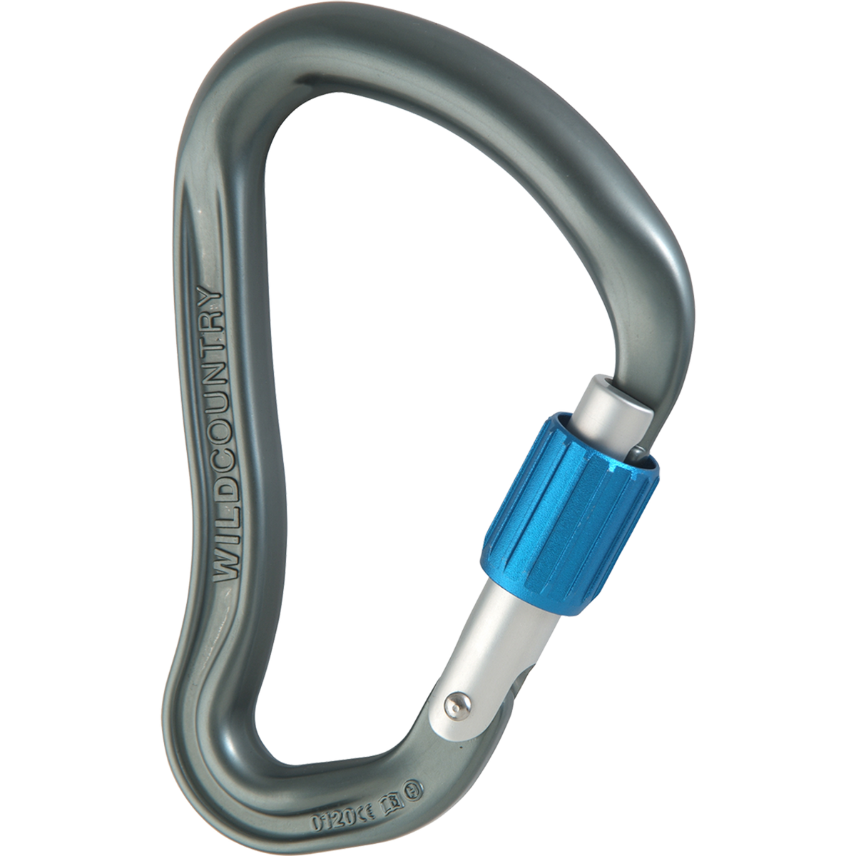 Wild Country Climbing Ascent HMS Screwgate Carabiner Outdoor Action Gunmetal/Blue - Side