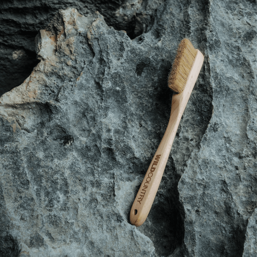 Wild Country Climbing Brush Small Laying on Rock Surface