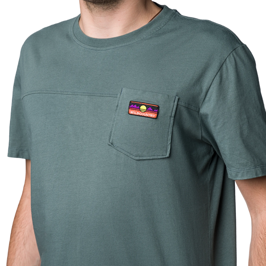 Wild Country Climbing Spotter T-Shirt Man Outdoor Action Marsh - 100% organic cotton