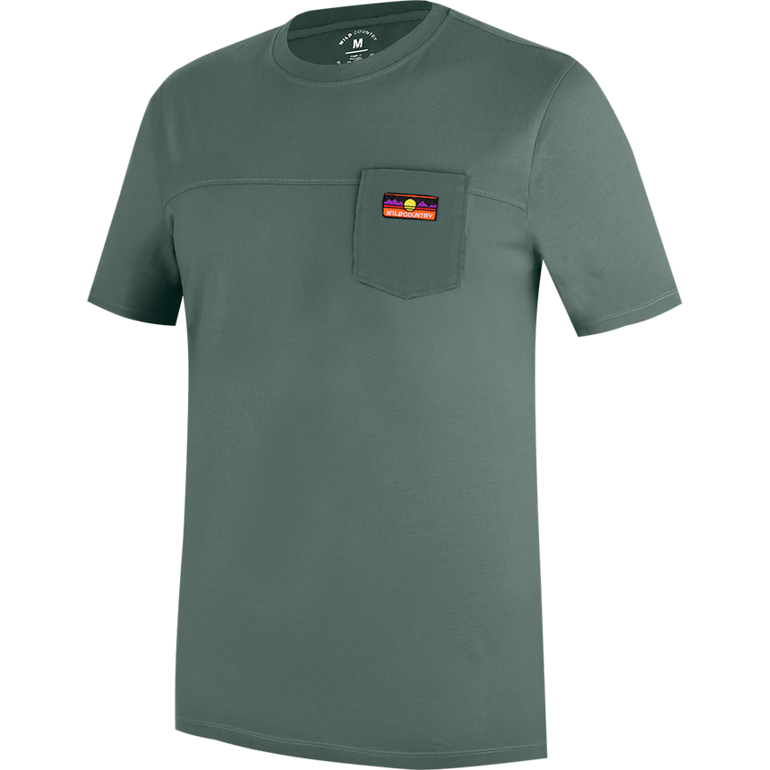 Wild Country Climbing Spotter T-Shirt Man Outdoor Action Marsh - Front Angled