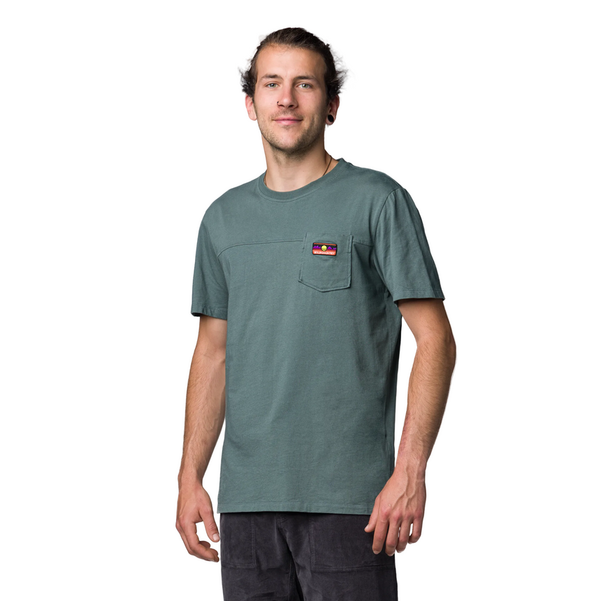 Wild Country Climbing Spotter T-Shirt Man Outdoor Action Marsh - Front Angled Fit on Model