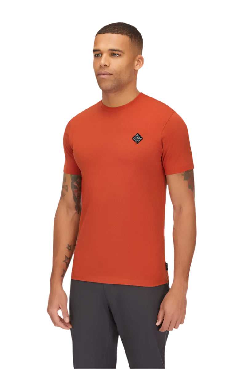 Rab Men's Basecamp Logo Badge Tee in Red Clay - Lifestyle