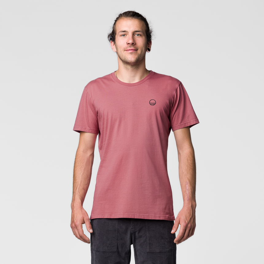 Wild Country Climbing Flow T-Shirt Man Outdoor Action Mallow - Front Fit on Model