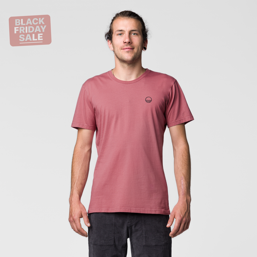 Wild Country Climbing Flow T-Shirt Man Outdoor Action Mallow - Front Fit on Model