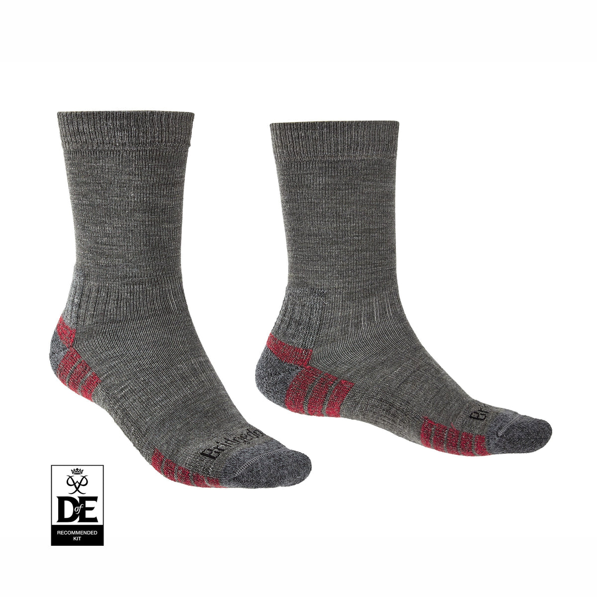 Bridgedale Men's Hike Lightweight Merino Performance Boot Socks in Grey Heather, product view