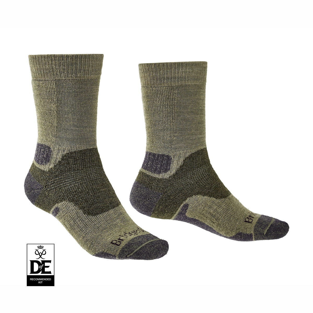 Bridgedale Men's Hike Midweight Merino Performance Boot Socks in Green, product view
