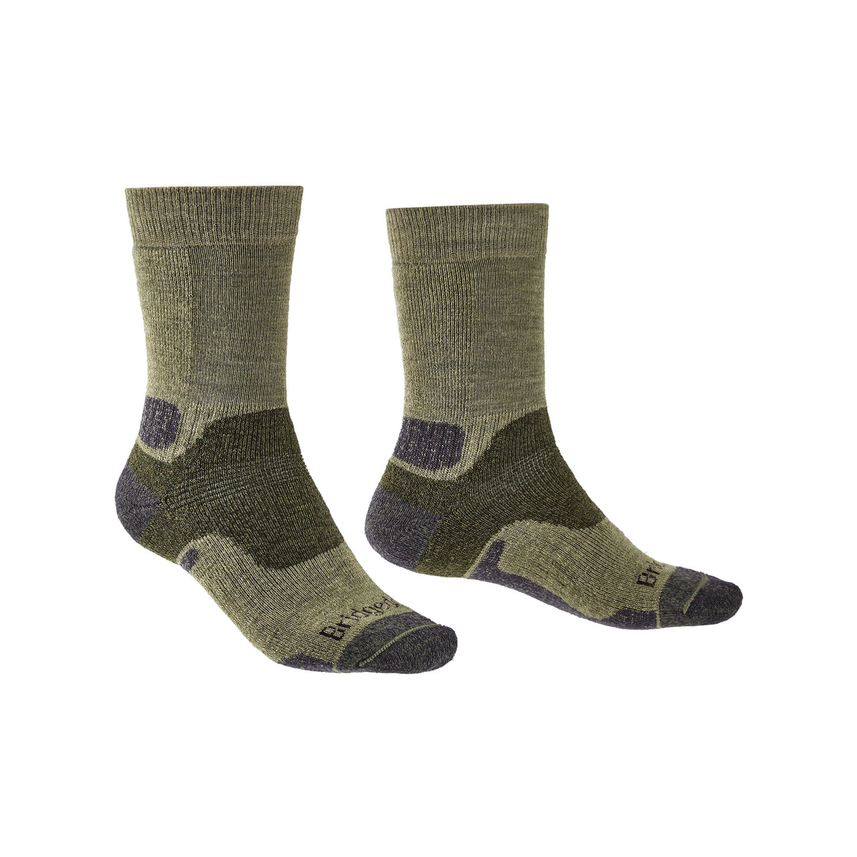 Bridgedale Men's Hike Midweight Merino Performance Boot Socks in Green, alternate view 1