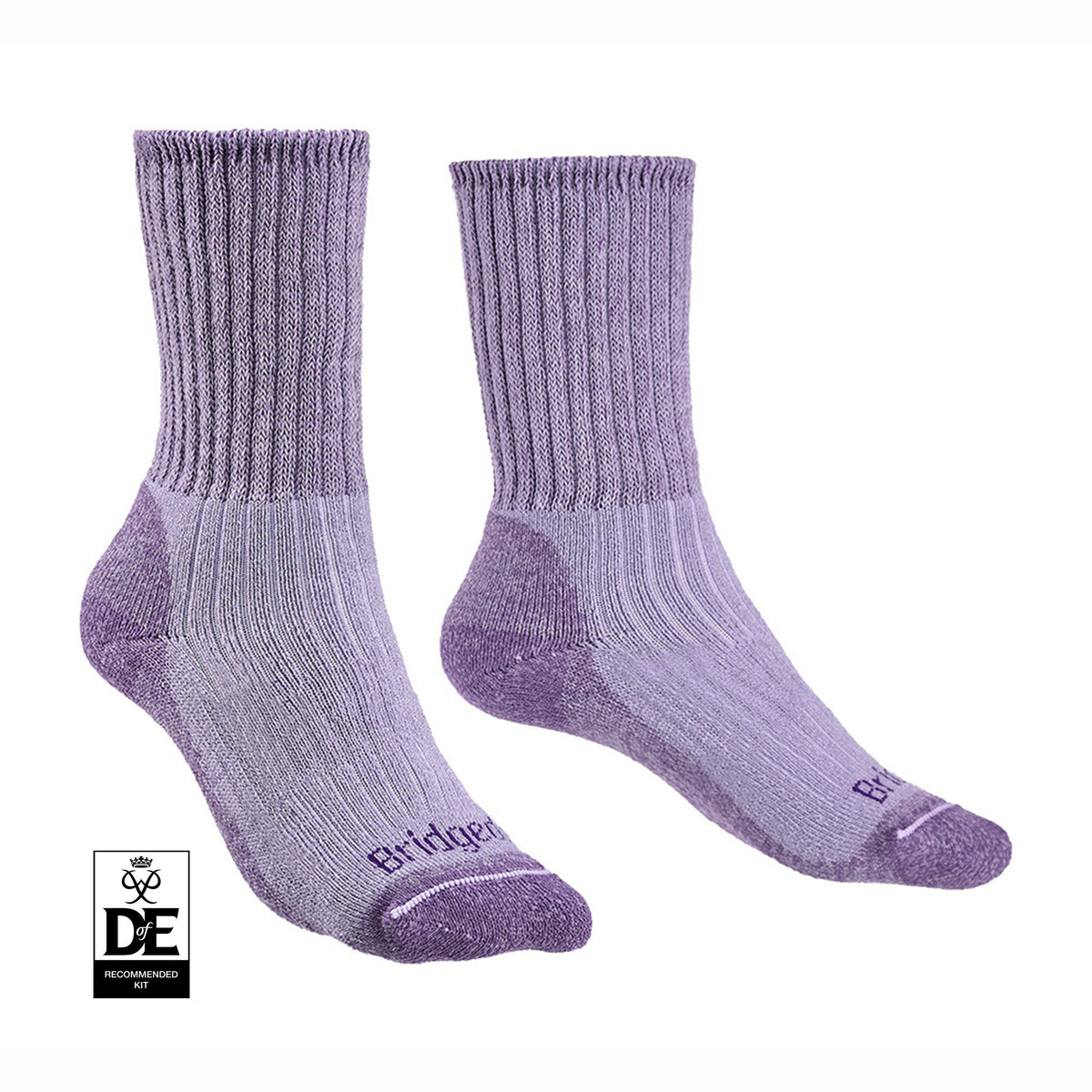 Bridgedale Women's Hike Midweight Merino Comfort Boot Socks in Violet, product view