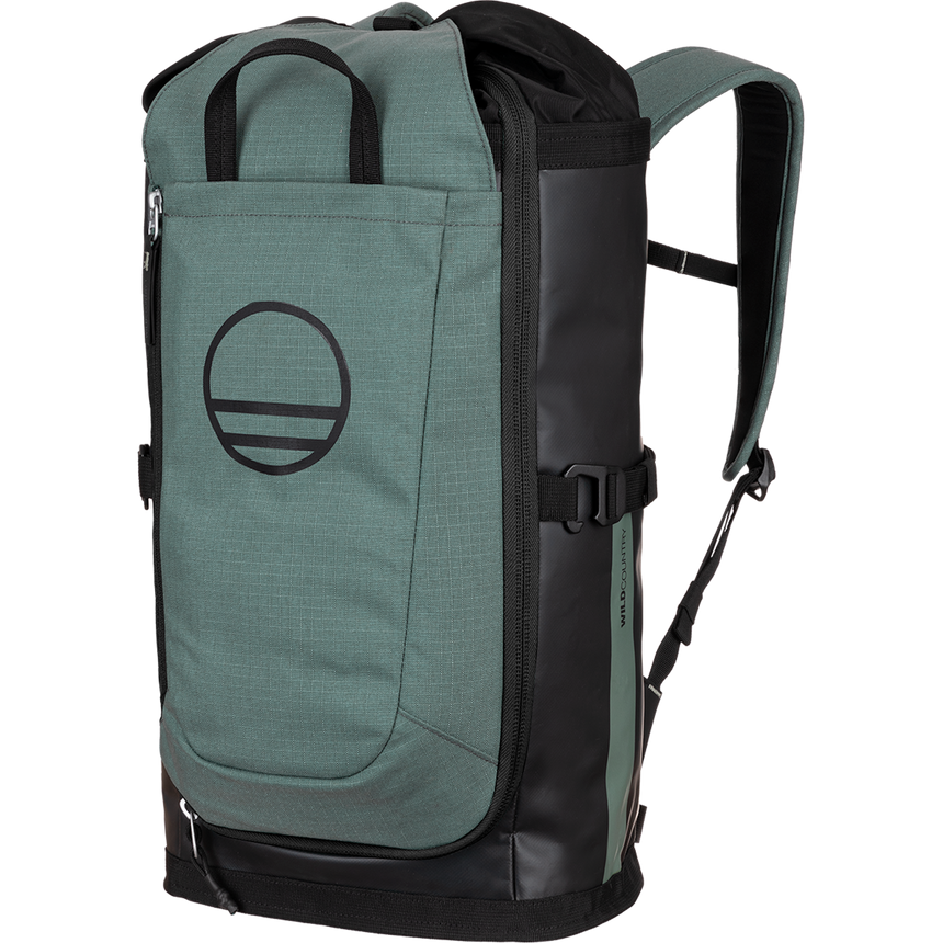 Wild Country Climbing Crag Hauler 25 Backpack Outdoor Action Black/Marsh - Front Angled