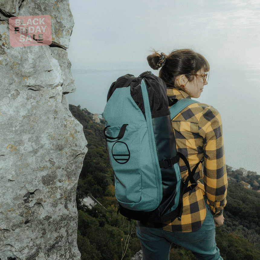 Wild Country Climbing Crag Hauler 25 Backpack Outdoor Action Black/Marsh - Product In Use