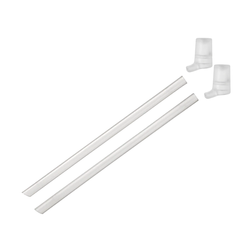 CamelBak Eddy+ replacement bite valve and straw in clear silicone showing improved flow design