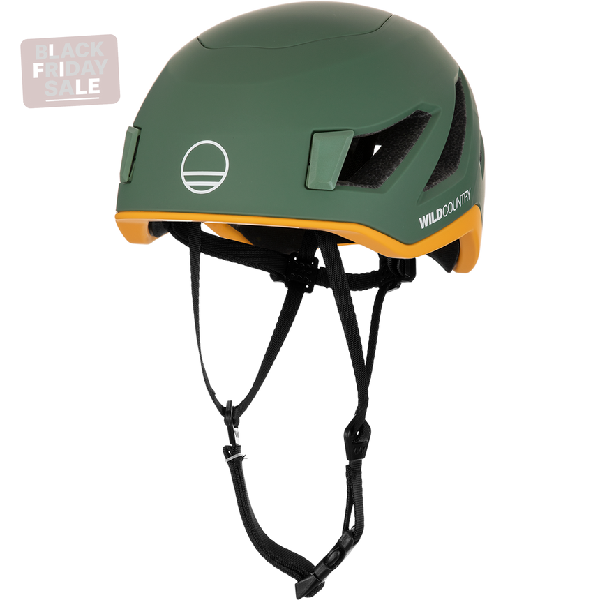 Wild Country Climbing Syncro Helmet Outdoor Action Green Ivy- Front Angled