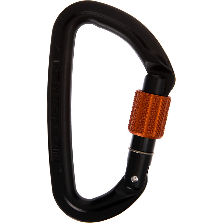 Wild Country Climbing Session Screw Gate Locking Carabiner Outdoor Action Black/Tangerine - Side