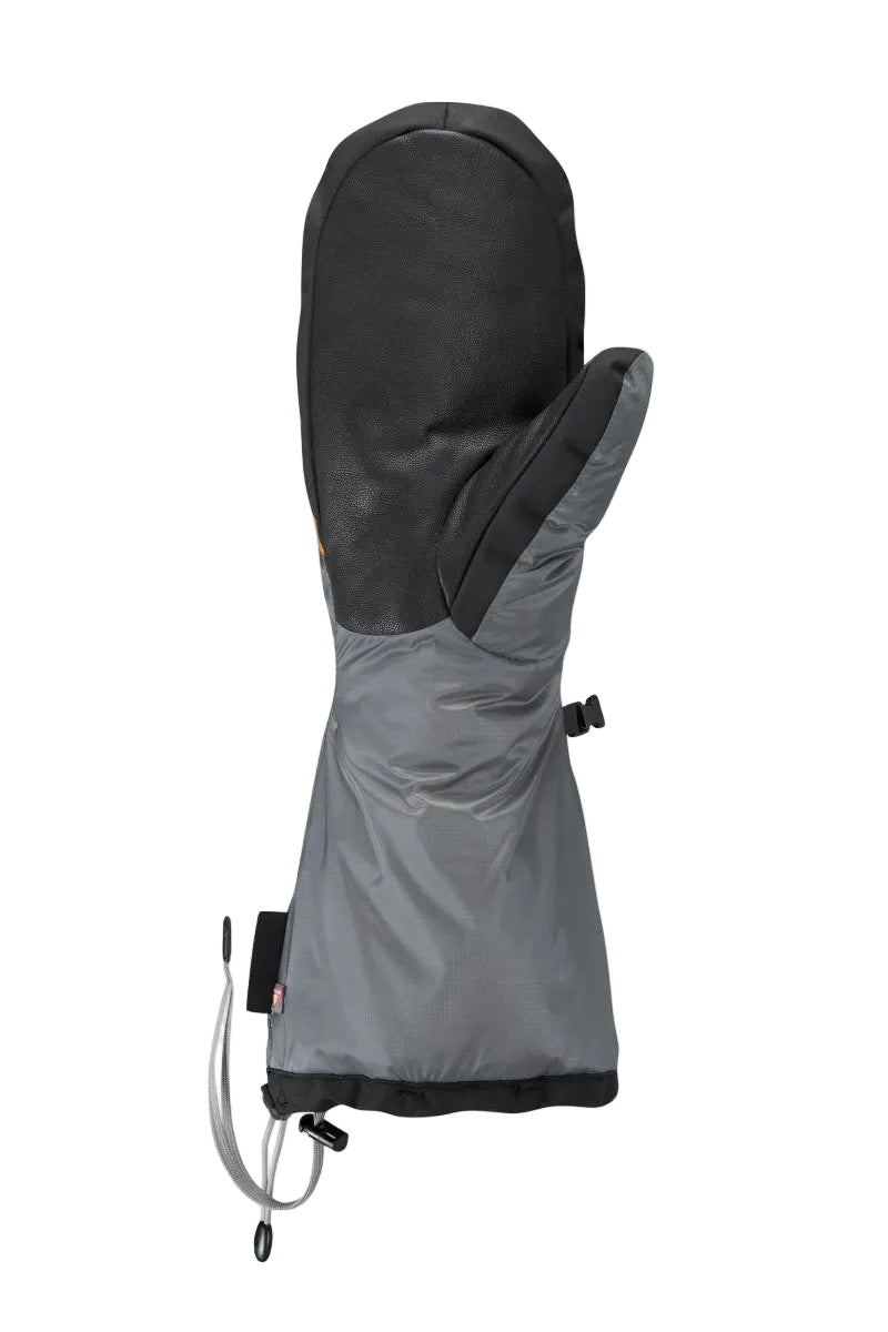 Grey and black insulated glove on a white background