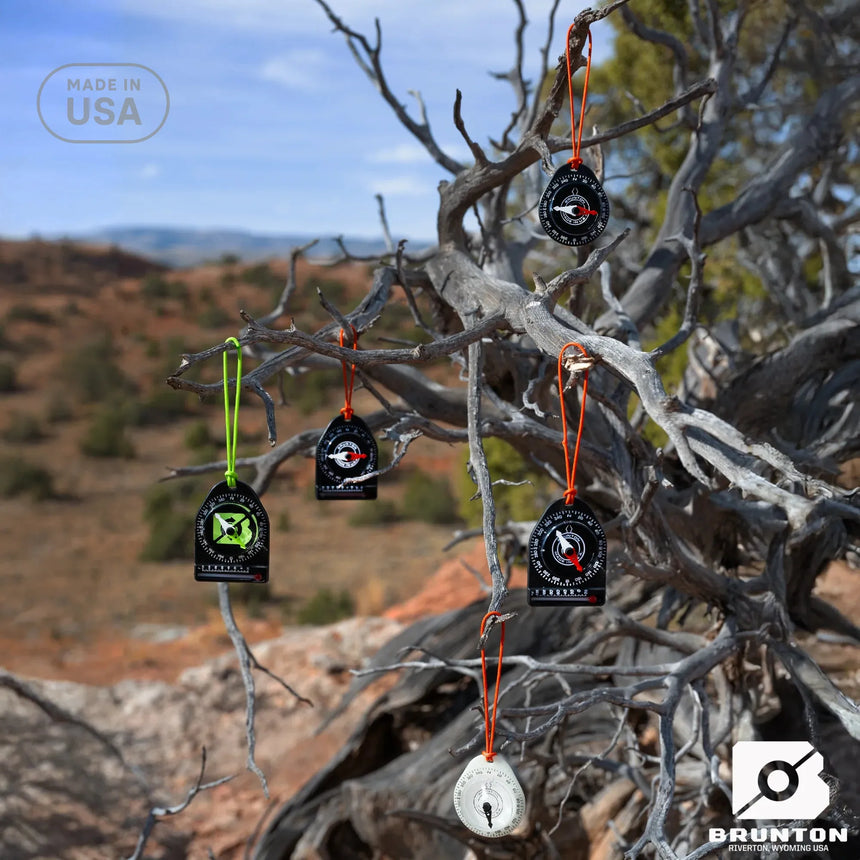 hanging Brunton compasses