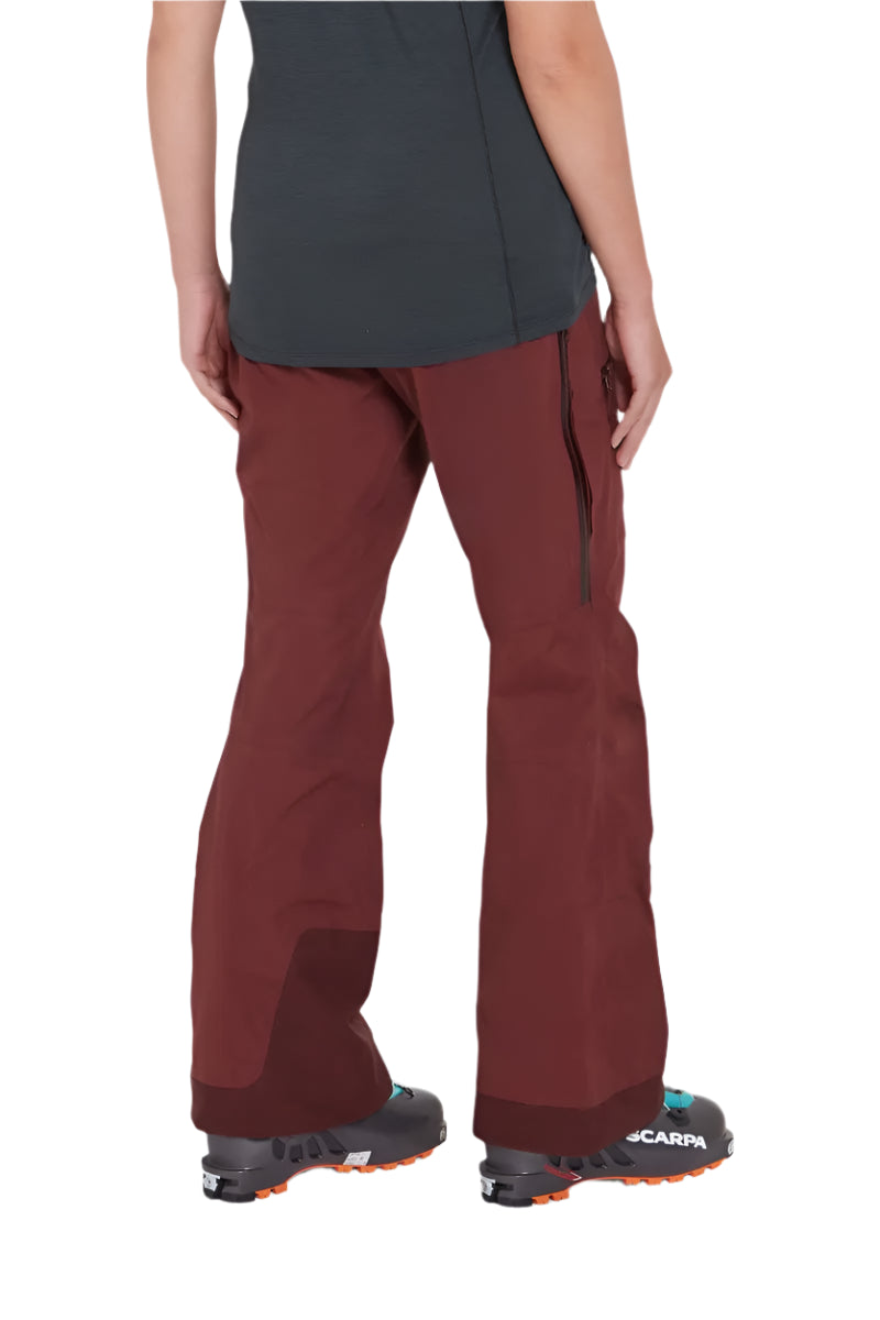 Rab Women's Khroma Kinetic Waterproof Ski Pants in Deep Heather - back, worn