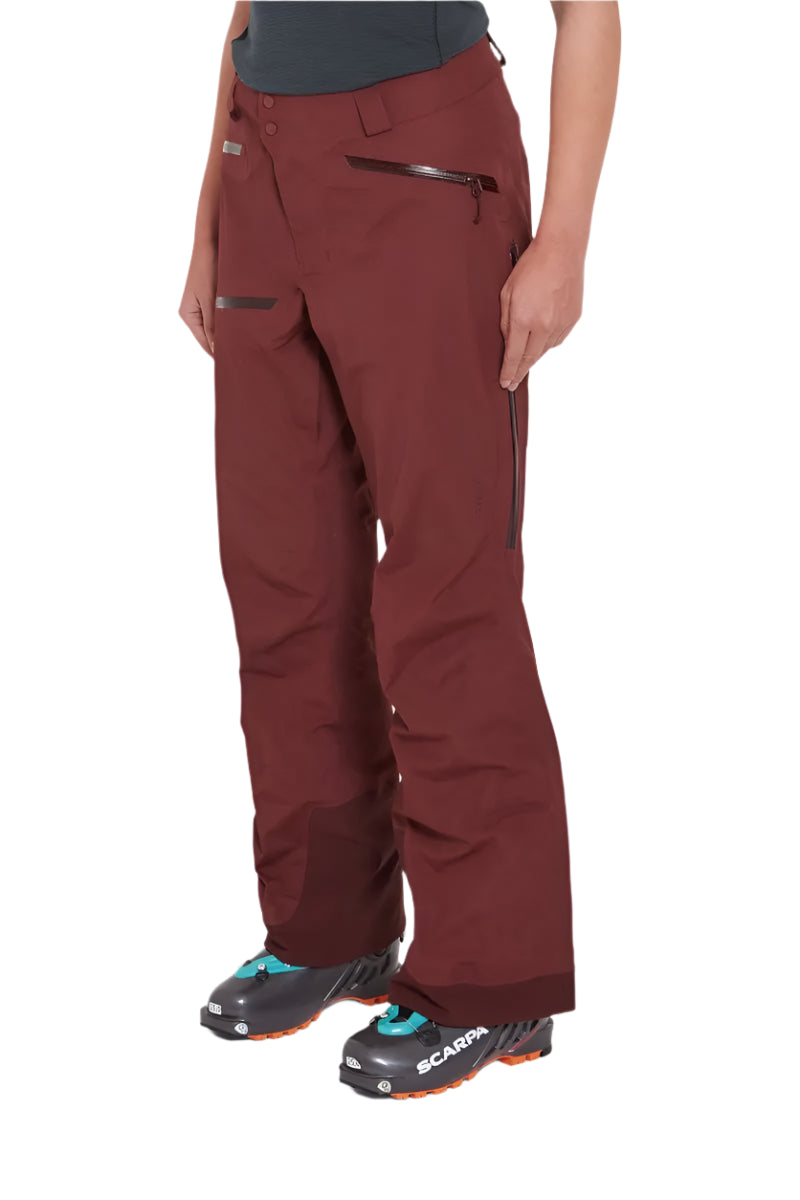 Rab Women's Khroma Kinetic Waterproof Ski Pants in Deep Heather - side, worn