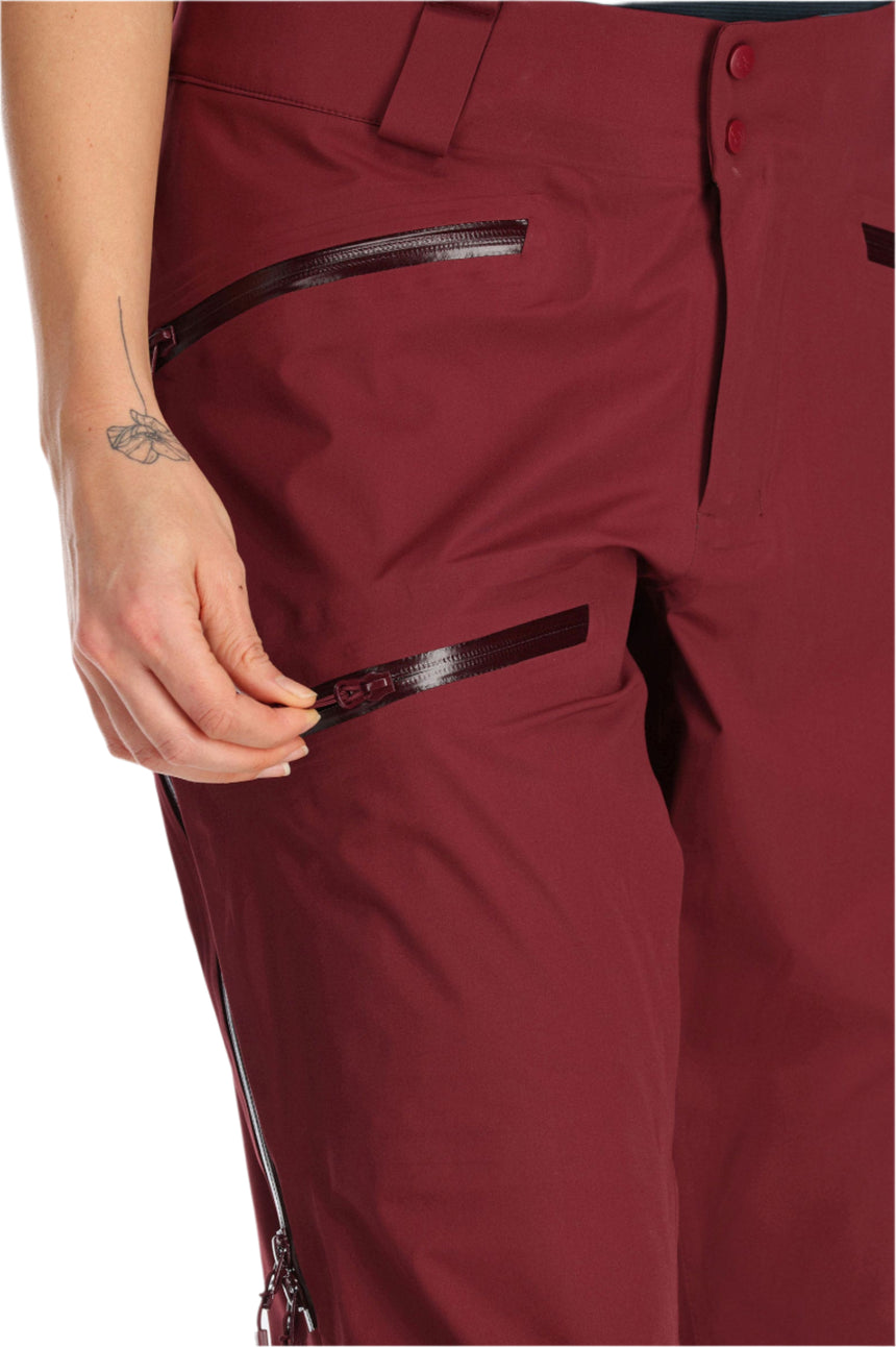 Rab Women's Khroma Kinetic Waterproof Ski Pants in Deep Heather - thigh pocket, detail