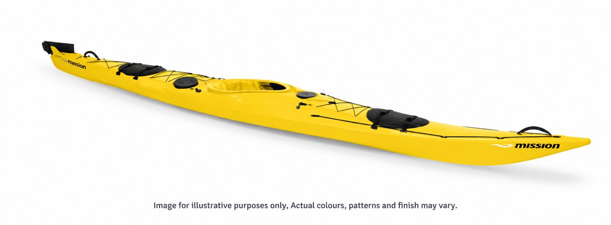 Mission ECO BEZHIG 540 kayak in Yellow, full kayak colour illustration. Image for illustrative purposes only. Actual colours, patterns and finish may vary.