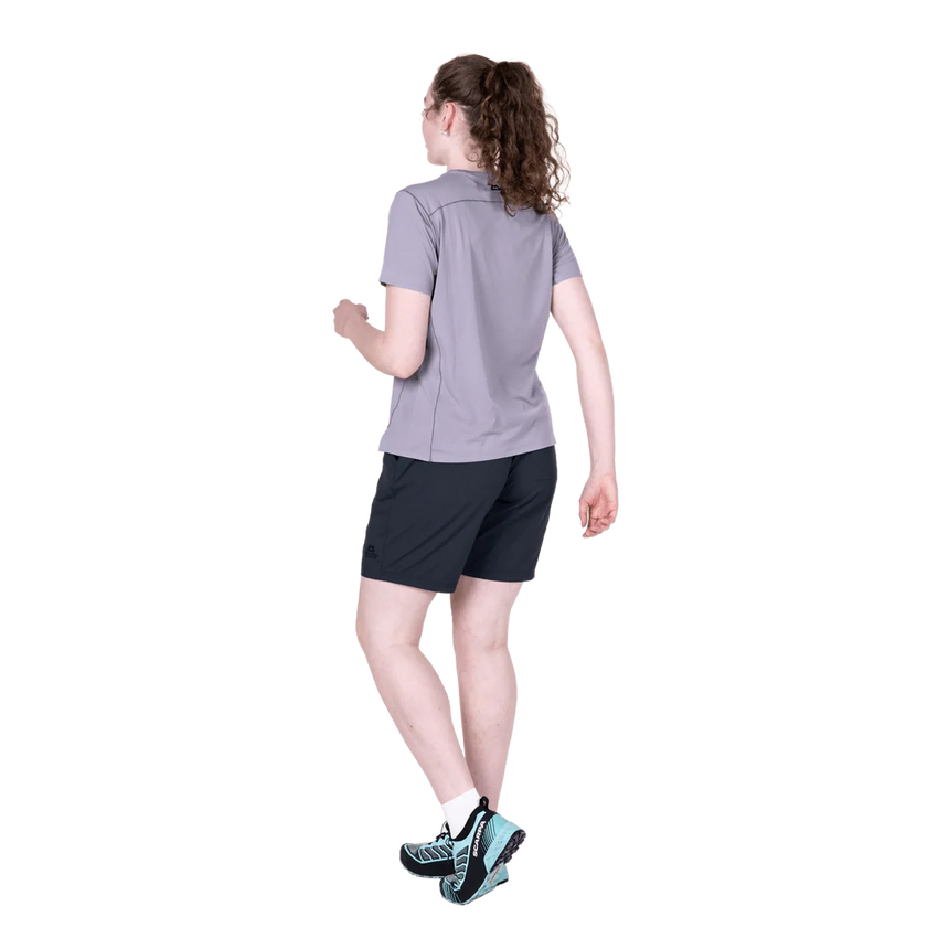 Mountain Equipment Dynamo Women's Short in Blue Nights - flat lay product shot