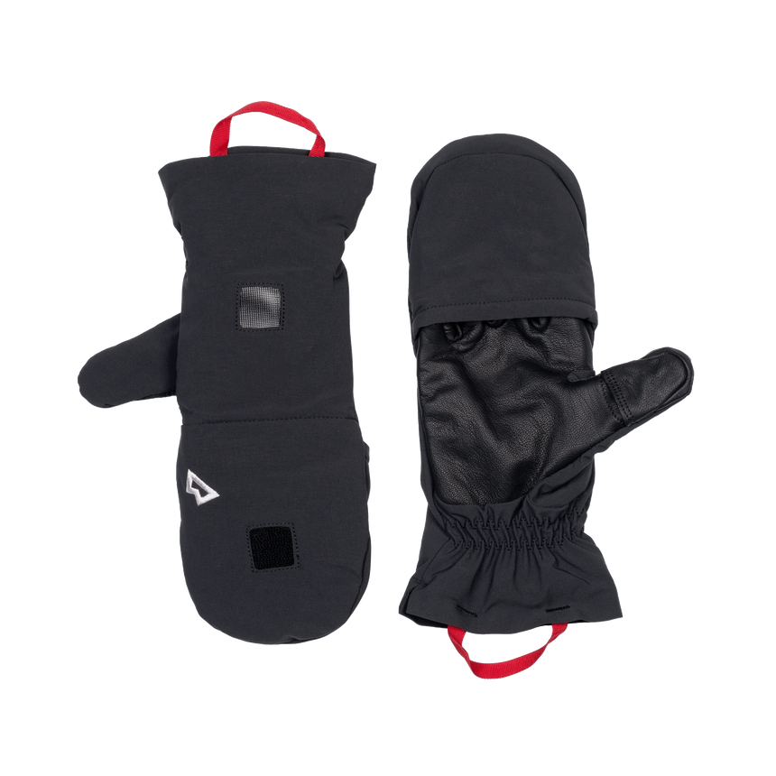 Mountain Equipment G2 Alpine Combi Mitt in Black/Black - back view showing EXOLITE XP softshell fabric