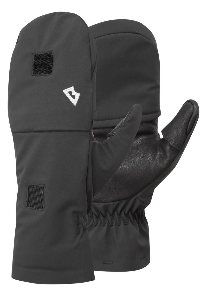 Mountain Equipment G2 Alpine Combi Mitt in Black/Black - mitt closed showing fold-over design