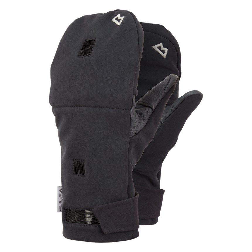 Mountain Equipment G2 Alpine Combi Mitt in Black/Shadow - showing convertible mitt and fingerless glove design