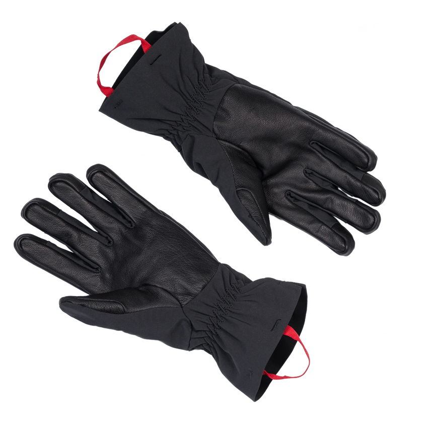 Low-bulk split cuff detail on Mountain Equipment G2 Alpine Men's Glove in Black/Black for easy donning