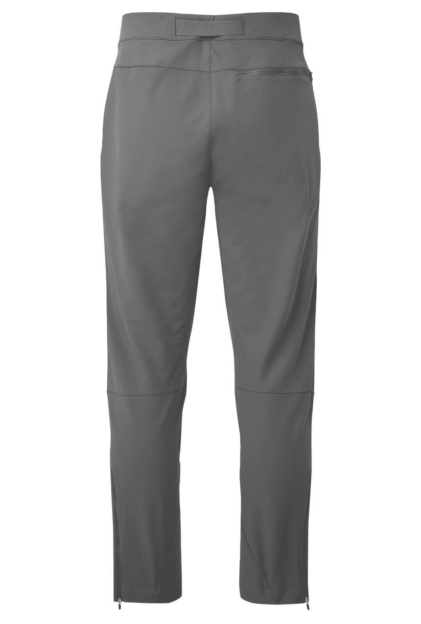 Mountain Equipment Ibex Mountain Men's Pant in Anvil Grey - back view showing rear zip pocket