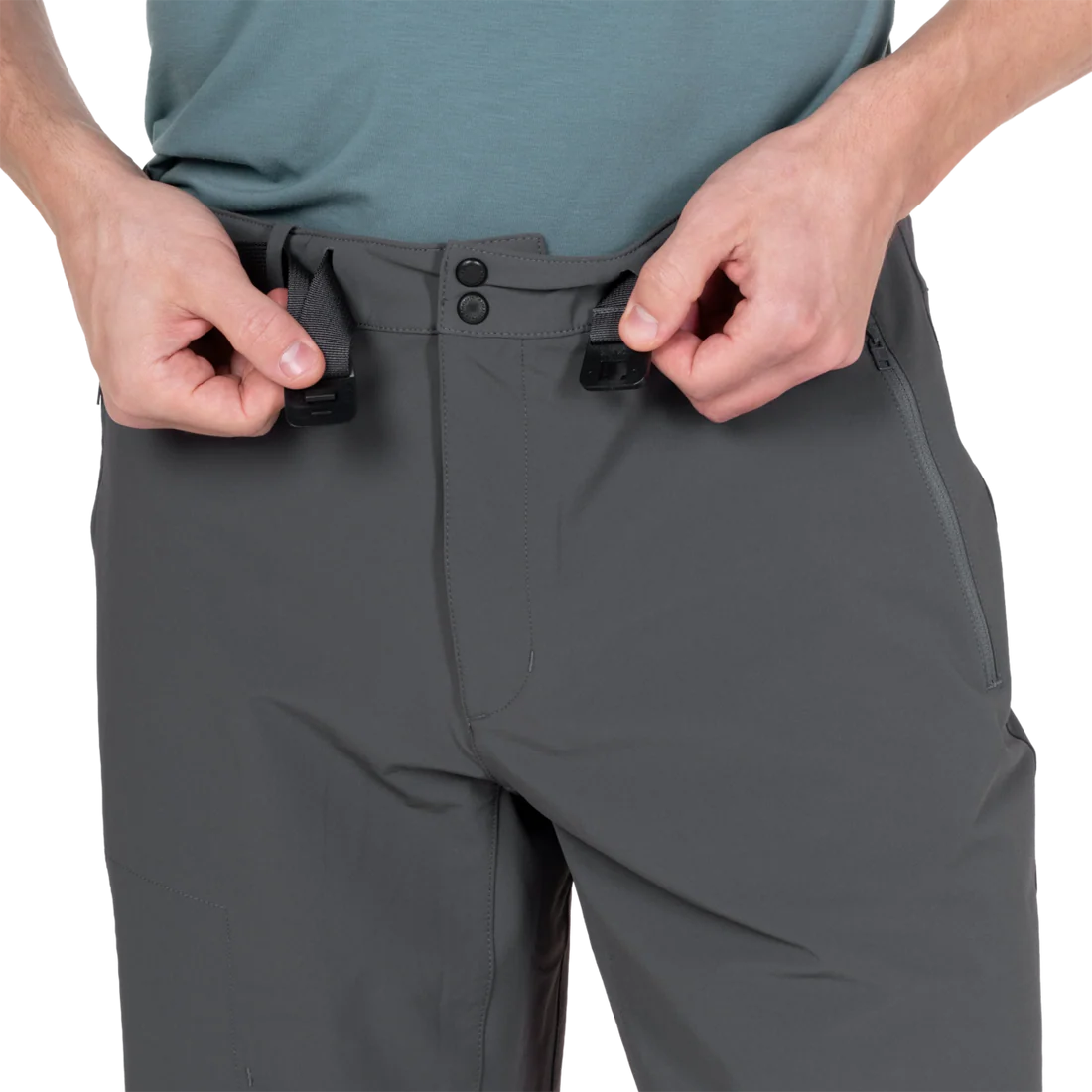 Mountain Equipment Ibex Mountain Men's Short in Anvil Grey - flat lay product shot