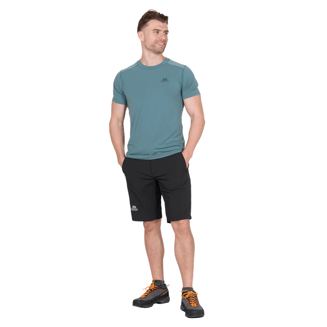 Mountain Equipment Ibex Mountain Men's Short in Black - front angle view