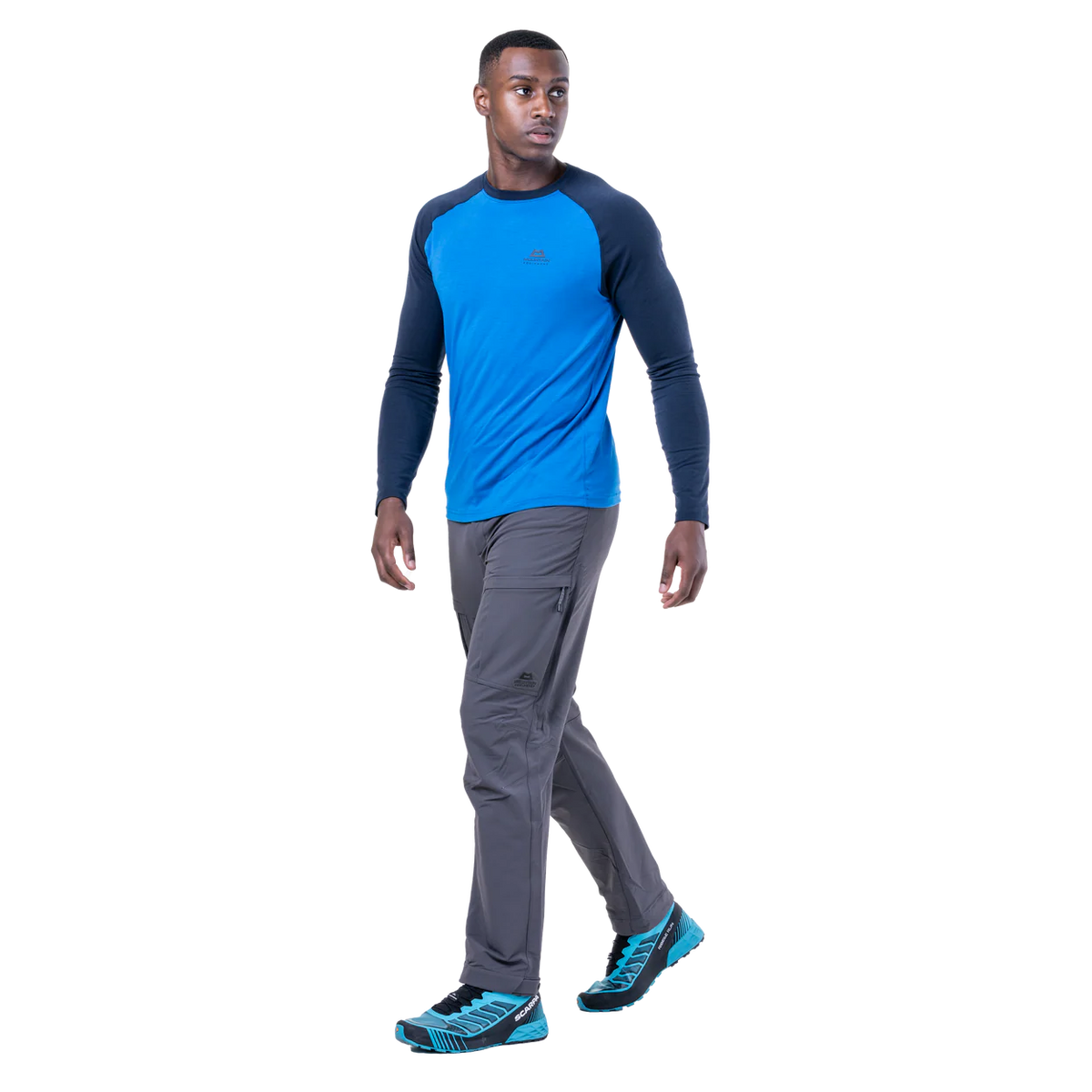 Mountain Equipment Ibex Pro Men's Pant in Anvil Grey - back view showing rear zip pockets