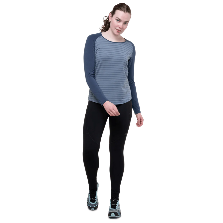 Mountain Equipment Jorasses Lite Women's Tight in Black - lifestyle view showing versatile fleece tight for hiking and winter running