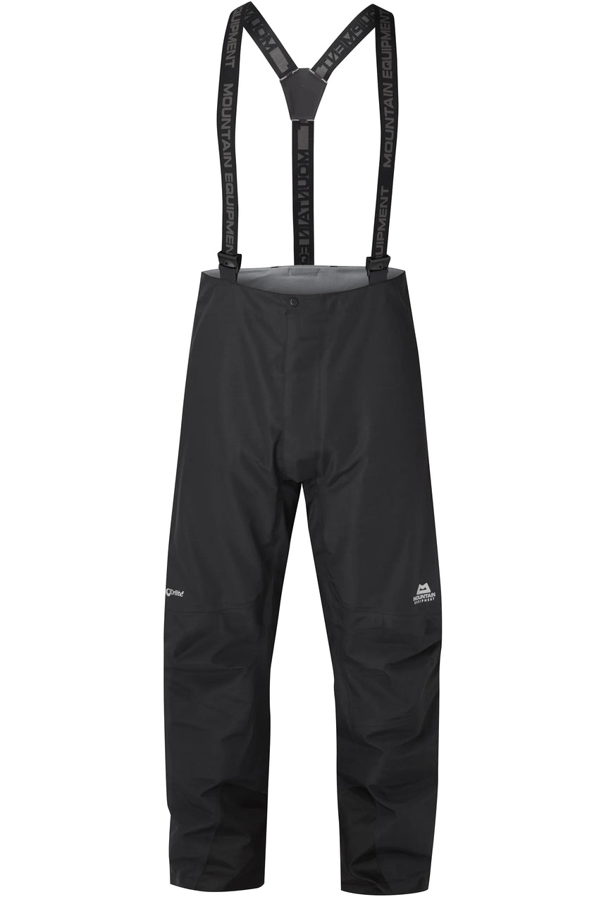 Mountain Equipment Karakoram Mountain Men's Pant in Black - back view showing fully adjustable braces