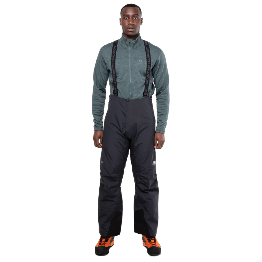 Fixed internal gaiter on Mountain Equipment Karakoram Mountain Men's Pant in Black to keep out snow and debris