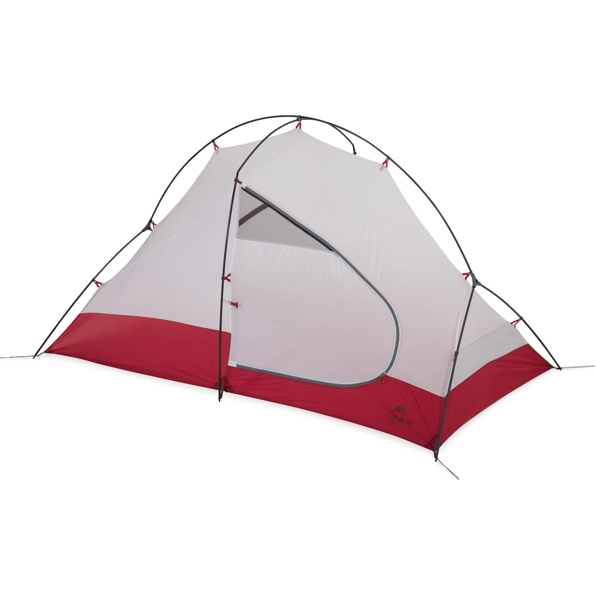 MSR Access 2 tent interior showing spacious 1586-litre volume for two people with winter gear and equipment