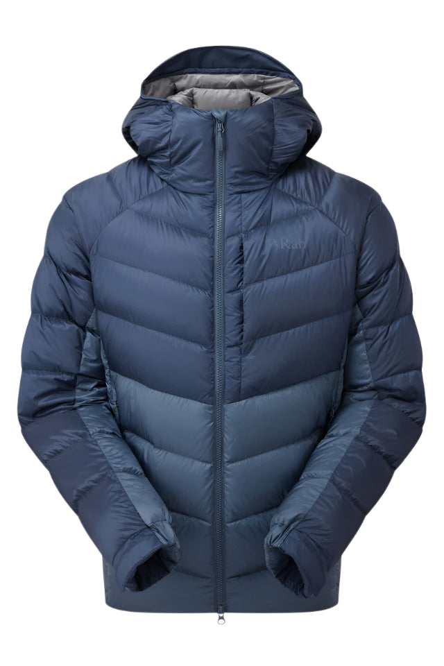 Rab Men's Glaceon Pro Down Jacket in Tempest Blue - Flat