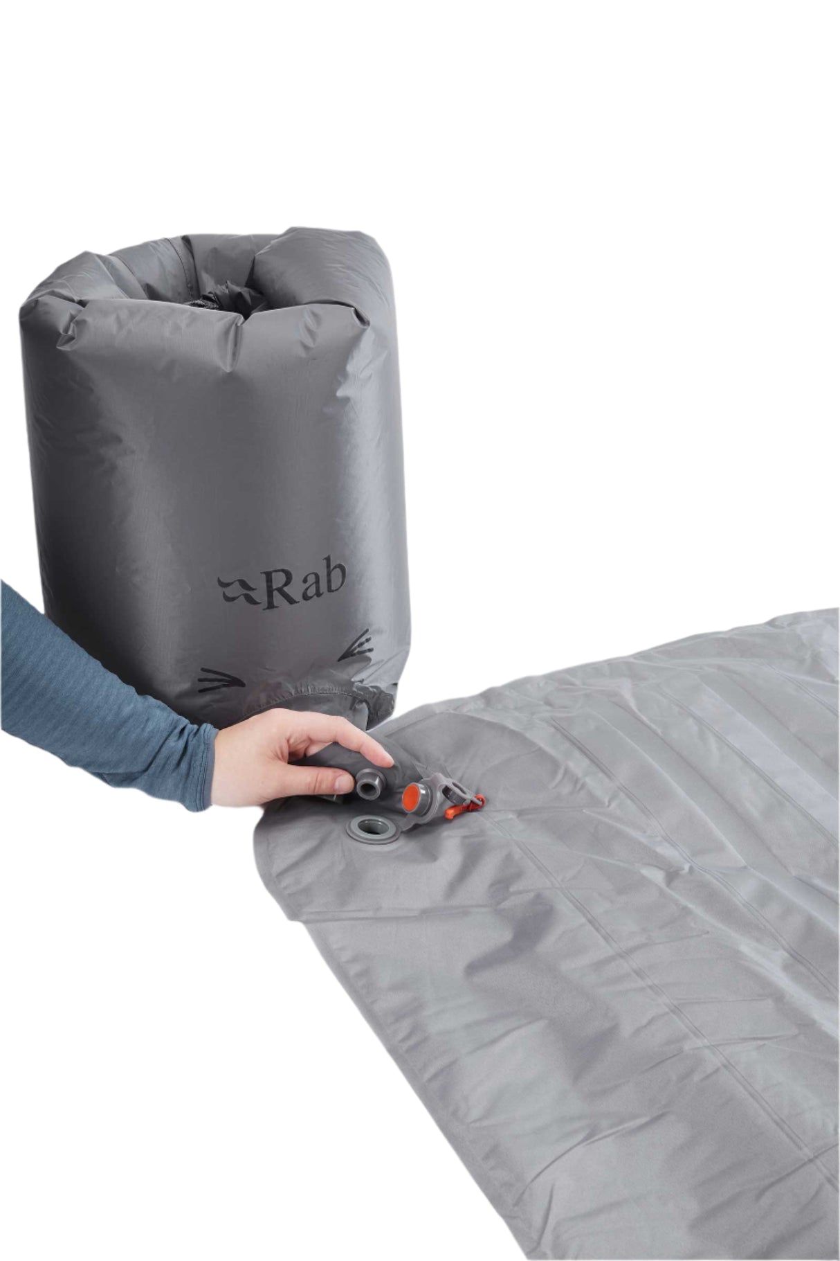 Rab Stratosphere 4 Sleep Pad in Graphene - pump sack, valve