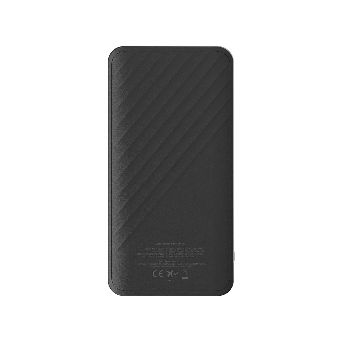 Xtorm Go2 power bank technical specifications and product dimensions