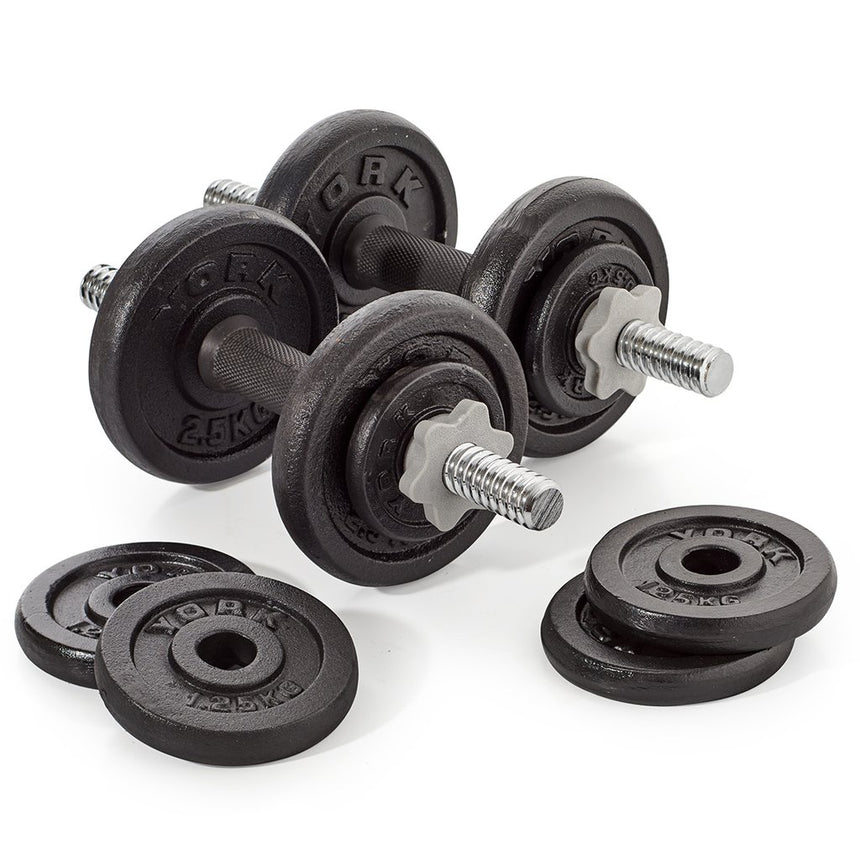 York FitnessYork Cast Iron Plate Dumbbell Set - 20kgOutdoor Action