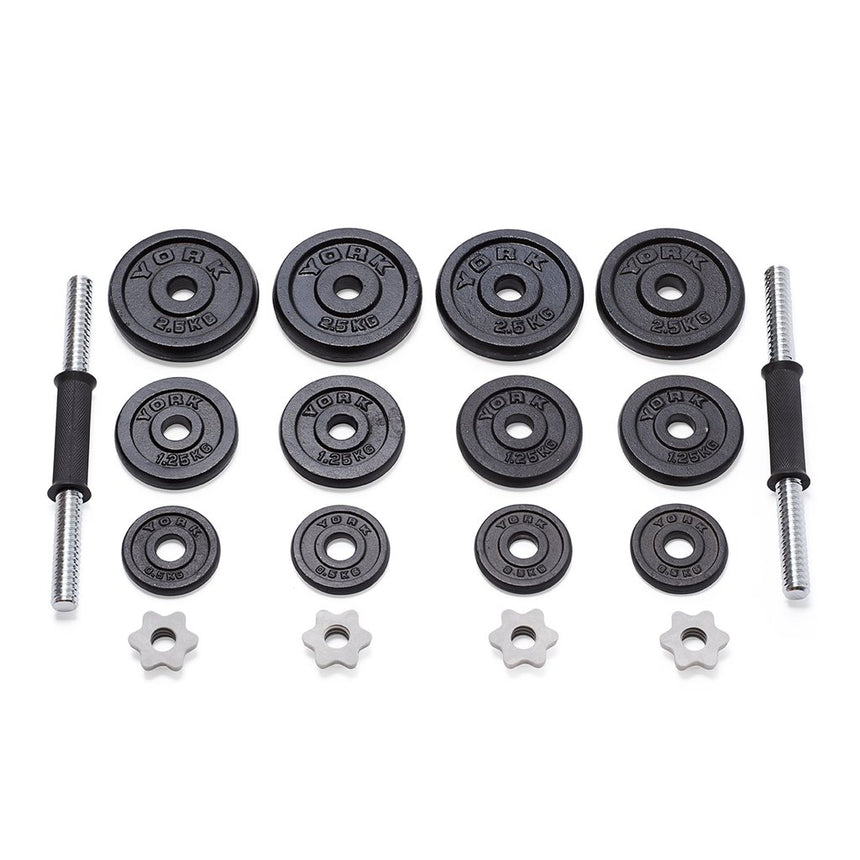 York FitnessYork Cast Iron Plate Dumbbell Set - 20kgOutdoor Action