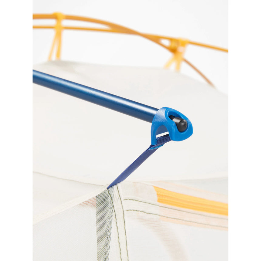 Marmot Limelight 3P Tent exterior close up Solar/Red Sun