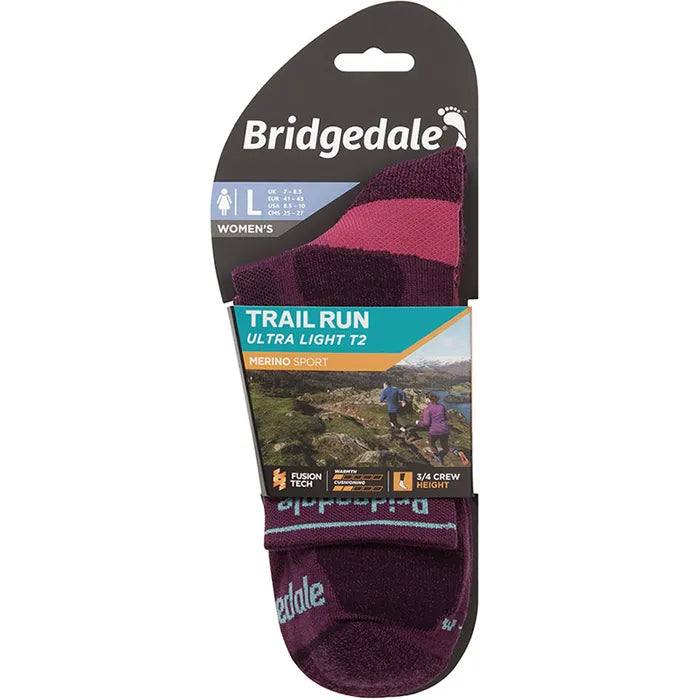BridgedaleBridgedale Women's TRAIL-RUN Ultralight T2 Merino 3/4 SocksOutdoor Action