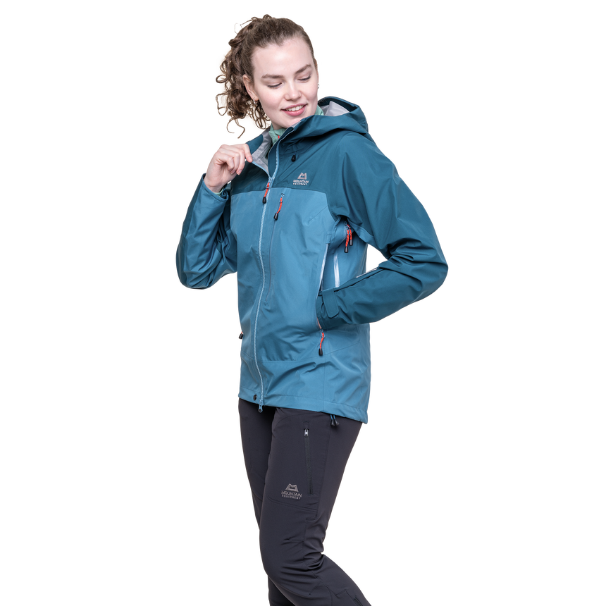 Mountain Equipment Makalu GORE-TEX Women's Jacket Stellar/Majolica- front fit on model