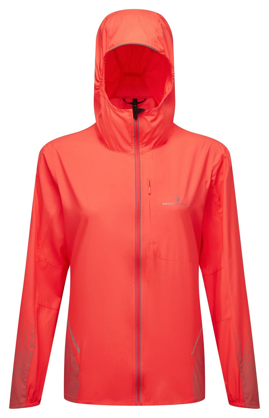 Ronhill Womens Tech Reflect Jacket Outdoor Action Hot Coral/Reflect- Front