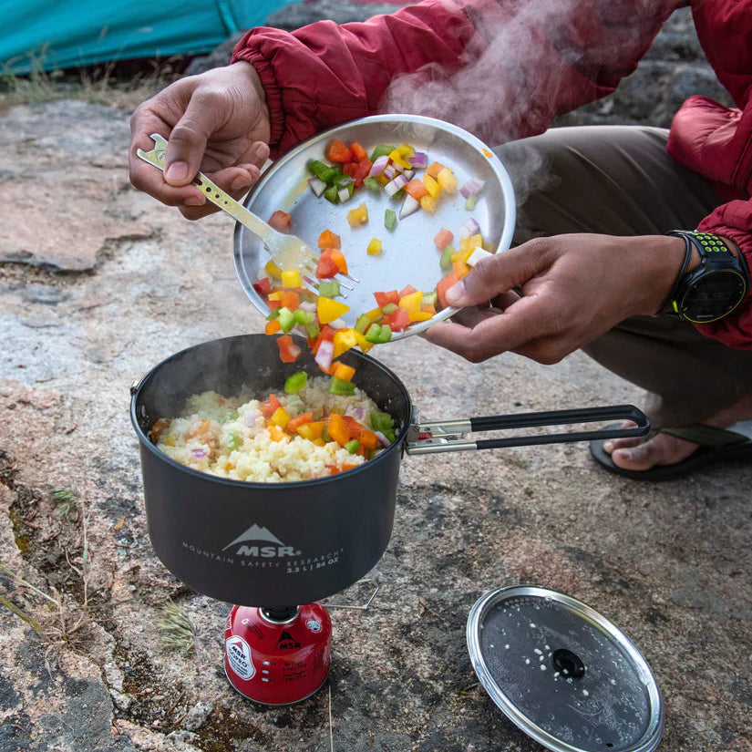 MSR Ceramic 2.5L Pot outdoor Action- Product in use
